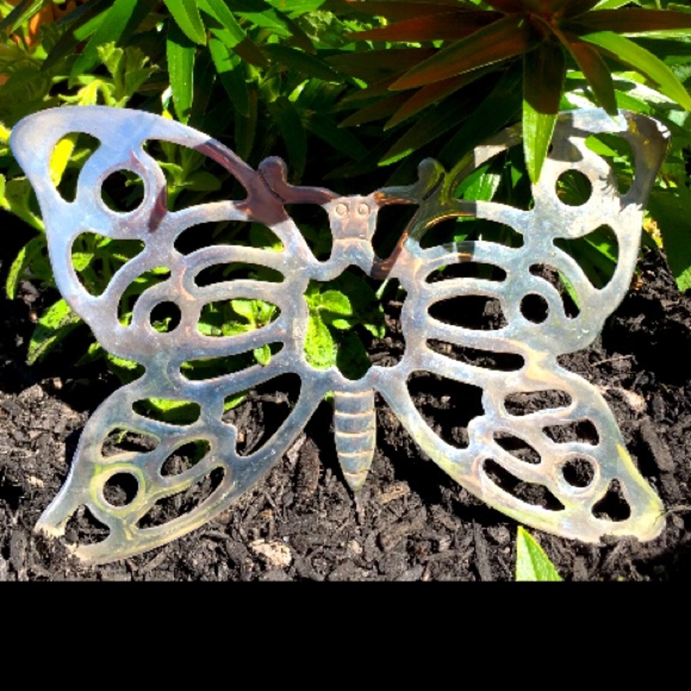 Vintage set two FB Rogers butterfly trivets
